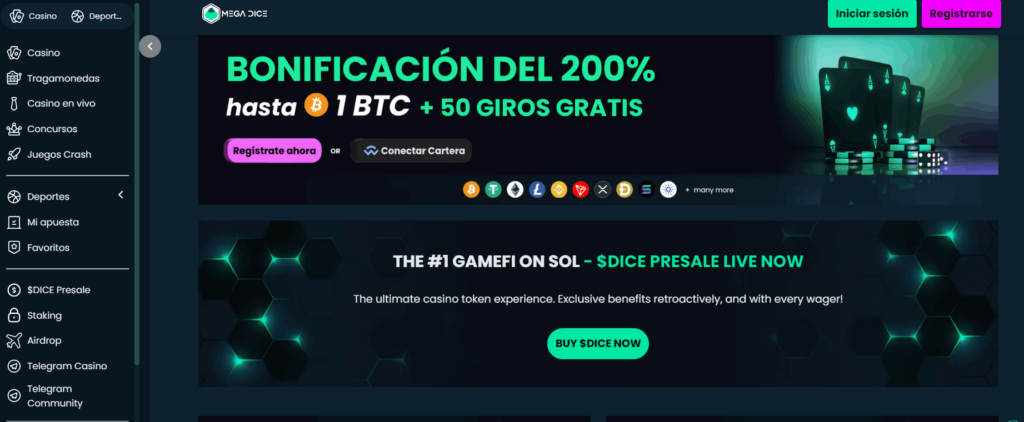 MegaDice Casino sin verificación